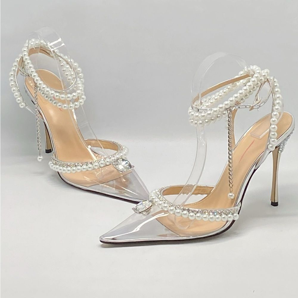 Mach & Mach Diamond Of Elizabeth PVC Embellished High-Heel Pumps size 40